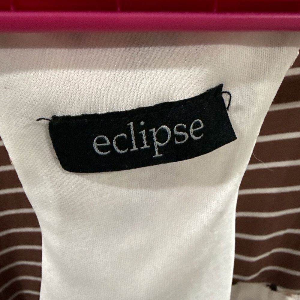 Eclipse Striped Brown and White Top - Picture 2 of 6
